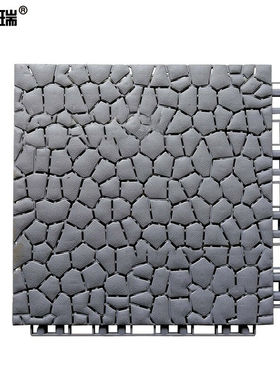 安赛瑞镂空防滑地垫自由拼接浴室防滑脚垫灰色25x25cm4片装游泳池