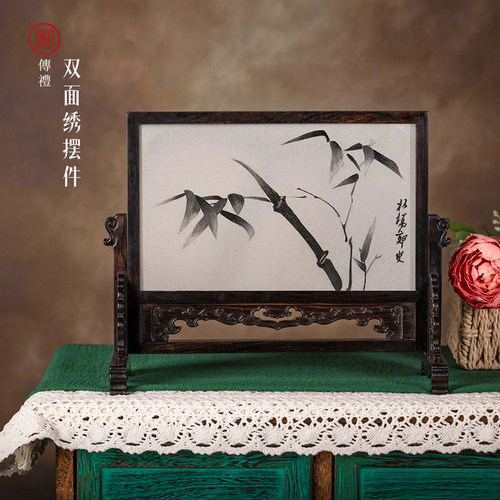 中国真丝纯手工湘绣品台商务