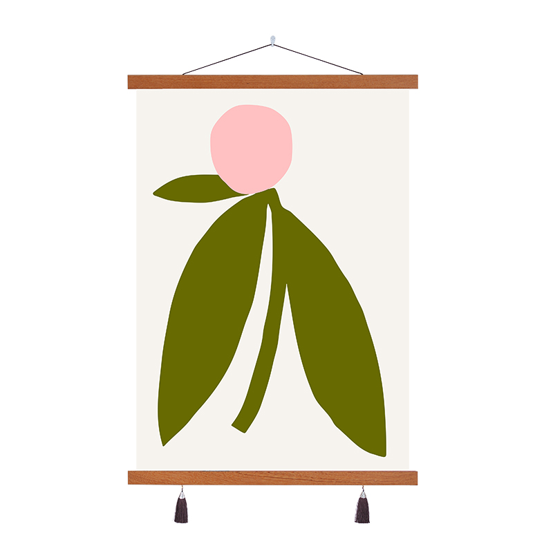 热销卡通植物花卉儿童房装饰画卧室房间艺L术挂画布艺免打孔挂布图片