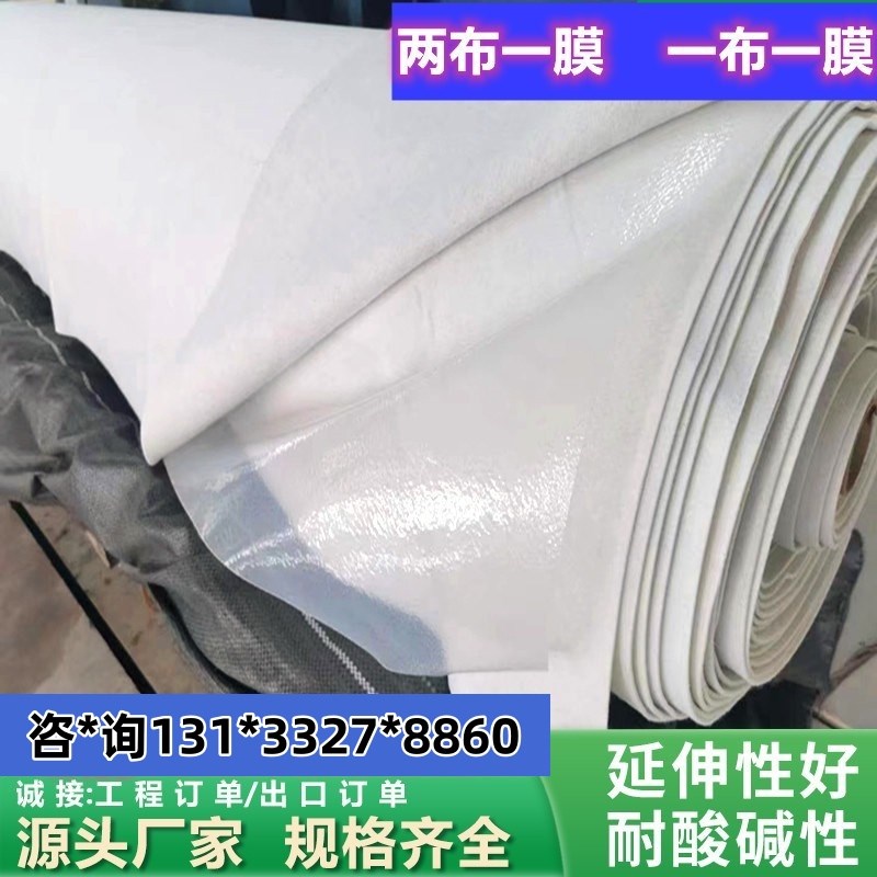 热销复合土工膜两布一膜一布一膜鱼塘蓄水池防渗防水藕池护坡土工