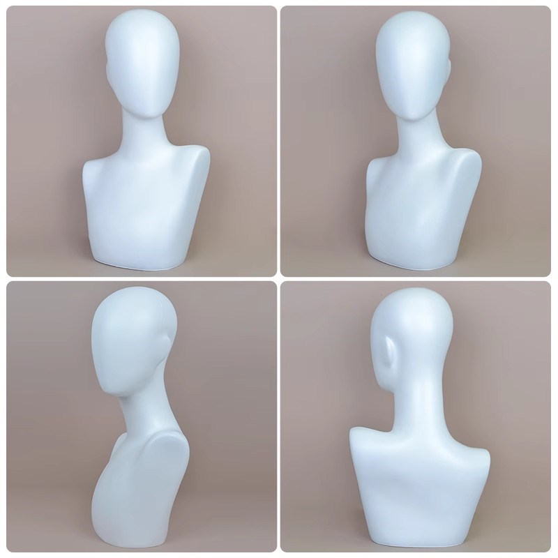 热销假发支架头模cos毛娘高低肩白色放置展示兽头模特假人头模型