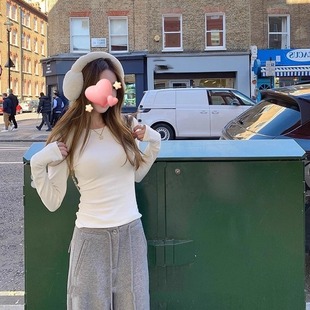 长袖 siii 显瘦白色内搭打底衫 ·秋冬新款 T恤女上衣 德绒升级加厚版