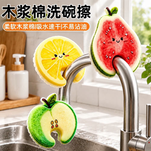 水果洗碗海绵擦不易沾油家用厨房