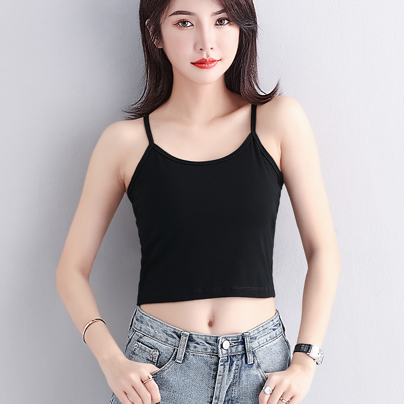 纯棉修身性感短款吊带背心女内搭