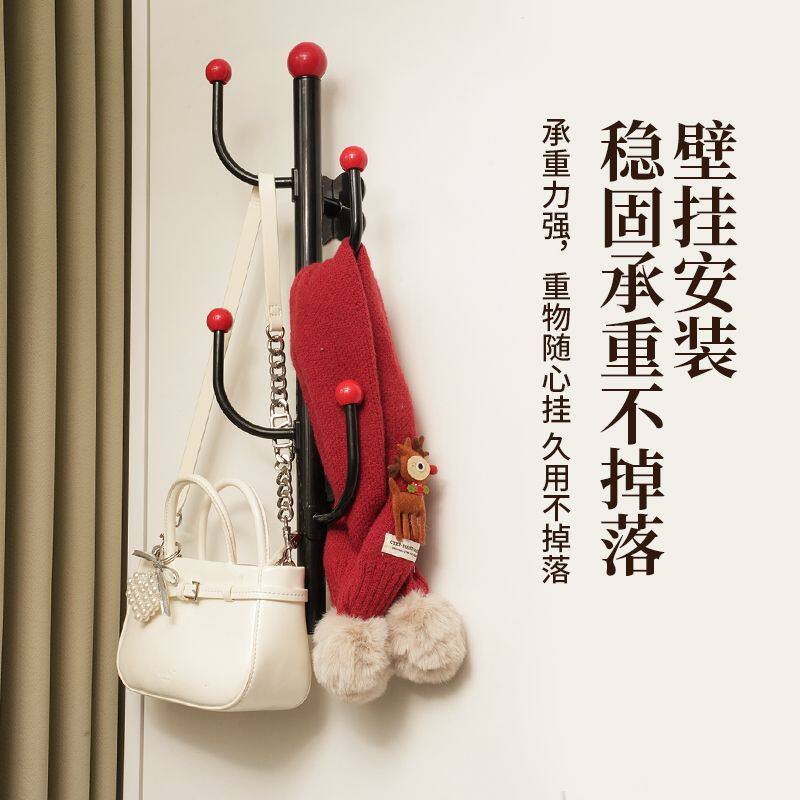 壁挂衣帽架门后挂钩强力承重家用玄关墙上挂衣钩子收纳架子免打孔
