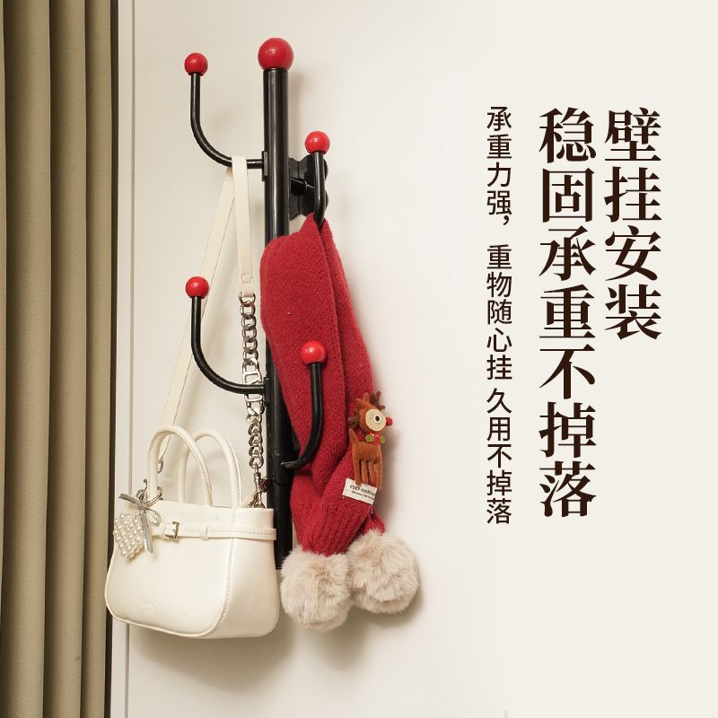 壁挂衣帽架门后挂钩强力承重家用玄关墙上挂衣钩子收纳架子免打孔
