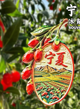 宁夏枸杞城市特色冰箱贴文创树脂