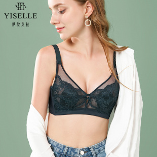 伊丝艾拉内衣女夏大胸显小无钢圈全罩杯防下垂薄款 舒适性感文胸