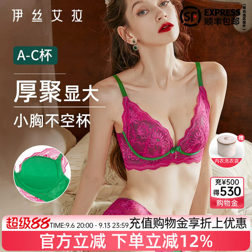 伊丝艾拉内衣女小胸聚拢蕾丝文胸
