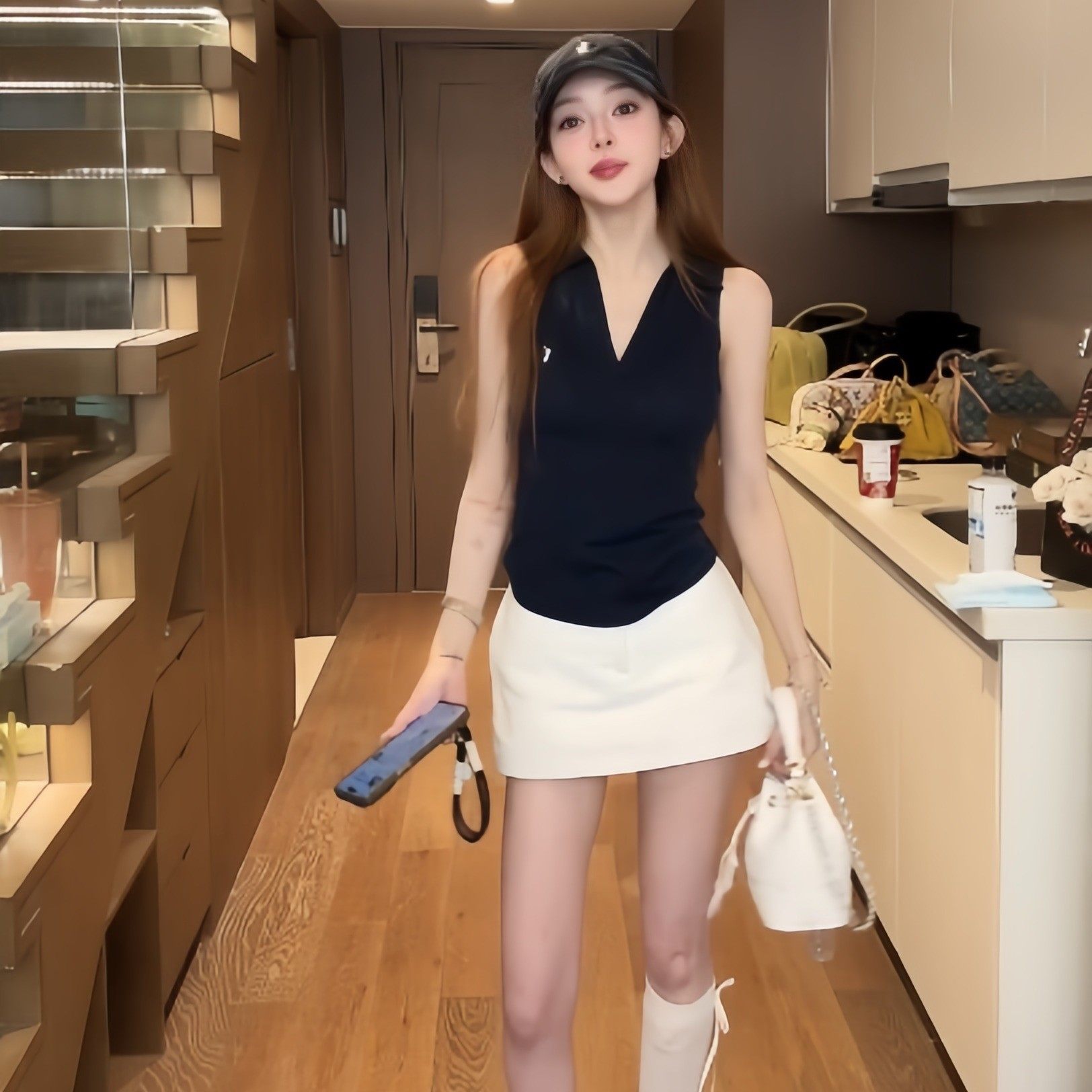 媛媛球场千金高尔夫系列无袖polo背心吊带上衣+半身裙运动套装女,女装/女士精品,时尚套装,淘宝优惠券,粉丝福利购,淘宝优惠卷