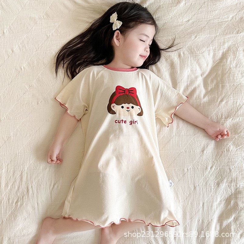 儿童女童韩版裙子莫代尔睡裙女宝宝夏季宽松中长款冰丝睡衣家居服,童装/婴儿装/亲子装,家居裙/睡裙,淘宝优惠券,粉丝福利购,淘宝优惠卷