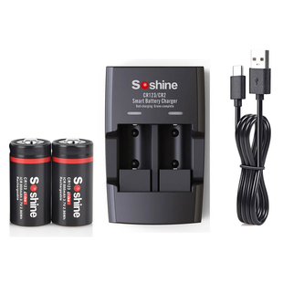 CR123A手电筒相机仪器仪表16340充电电池3.7v锂电池充电套装 尖头