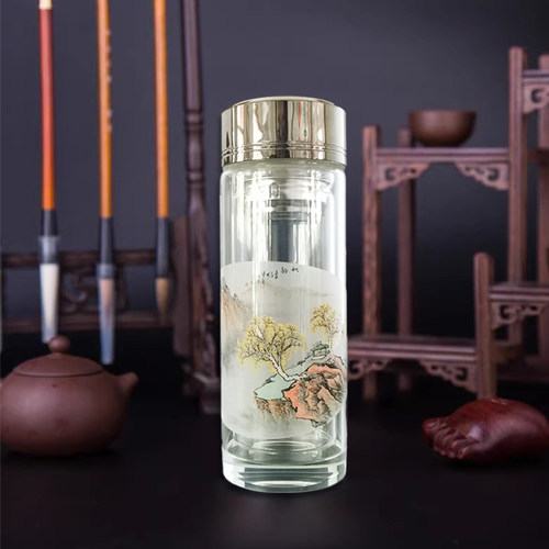 张广庆大师杯玻璃内画水杯茶杯