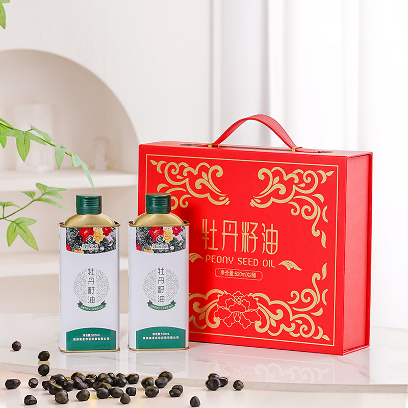 好客山东 牡丹籽油食用油520ml物理冷榨压榨桶装菏泽特产礼品