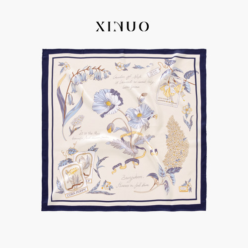 xinuosichou惜诺 宁法花园真桑蚕丝巾真丝中方巾微瑕百搭装饰出游