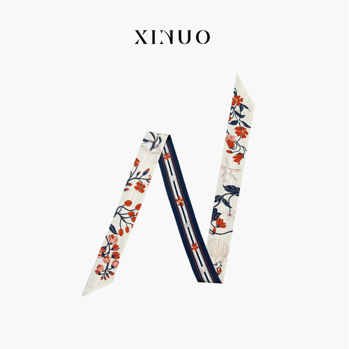 XINUO法式设计感桑蚕丝丝巾