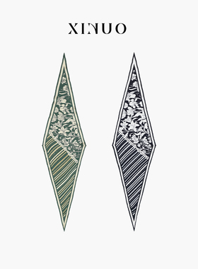 xinuosichou惜诺 风过之处 真丝丝巾绿色围巾丝带 桑蚕丝菱形巾女