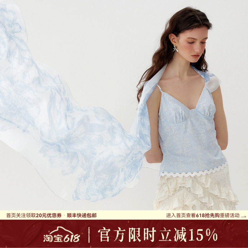 xinuosichou惜诺 野蛮生长 真丝雪纺披肩女长巾 薄款丝巾送礼物