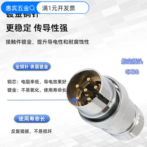 GX30/30M飞达甬丰航空插头针孔镀