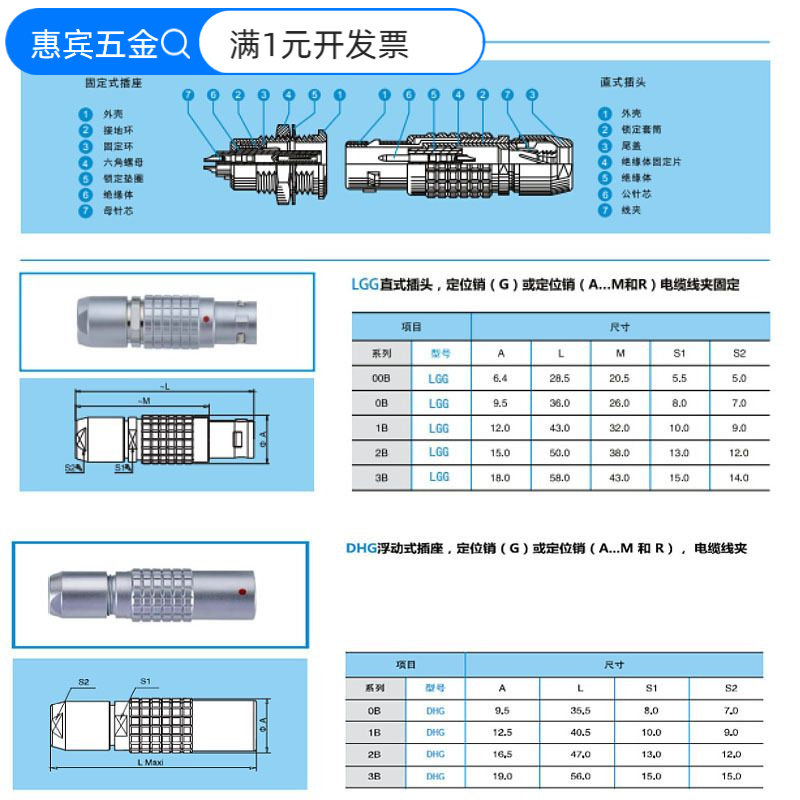 兼雷莫lemo连接器推拉自锁航空插