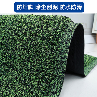 入户门家用丝圈地垫2025新款草绿压边地毯脚垫子商用门口防滑门垫