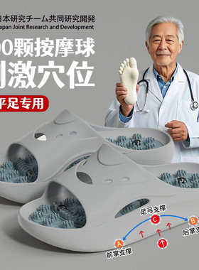 ECAC足底按摩拖鞋男室内家居浴室防滑硬刺颗粒脚底足疗保健养生鞋