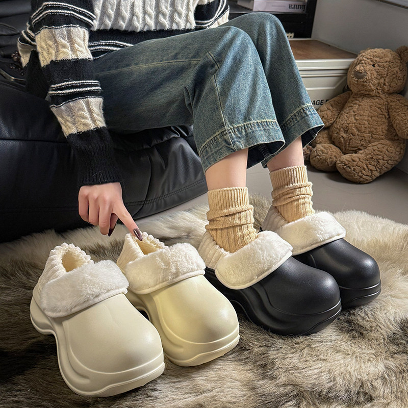 ECAC厚底增高棉拖鞋时尚网红百搭