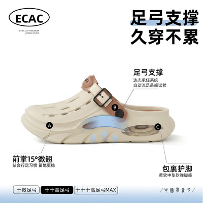 ECAC踩屎感洞洞鞋男款有足弓外穿