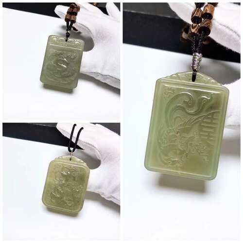 D1049# 天然和田玉龙牌 凤牌 吊坠 毛衣链 多款可选