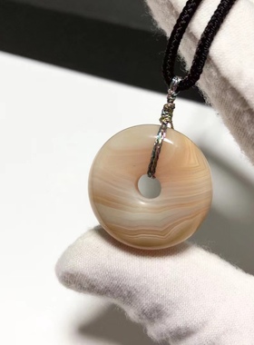 D1084# 天然金丝玉平安扣吊坠24.8*8.3mm