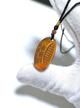 D1175# 天然净水血珀梳子吊坠 一梳百顺25.5*14.2*4.8mm