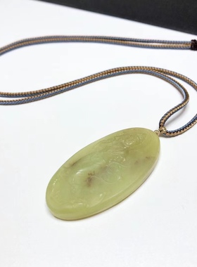 D1538# 天然和田玉黄口老料精工雕观音吊坠 俏黄糖桂花膏挂件