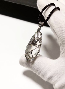 D798# 天然绿幽灵满天星水晶吊坠32.5*14*11mm