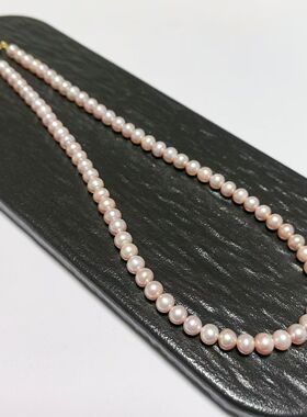 D1451# 天然淡水珍珠极光小灯泡项链6mm+ 全长42cm 延长链5.5cm