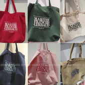 韩国2025新款 Marithe字母印花帆布包大容量结实单肩包简约手提包