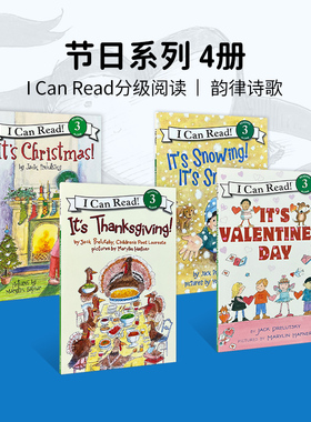 正版英文原版 4册圣诞节主题英语绘本I Can Read Level3 It's Christmas! 圣诞节到了等作品4本分级读物icanread英语启蒙分级读物
