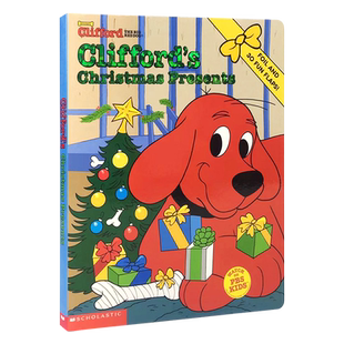 圣诞节主题相关 正版幼儿英文原版绘本 大红狗克里弗的圣诞礼物Clifford's Christmas Presents纸板翻翻书儿童原版英语纸板书