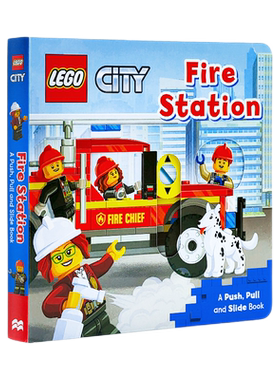 乐高消防局英文原版 Lego Fire Station 纸板机关操作活动书 幼儿启蒙学习原版漫画书英文绘本