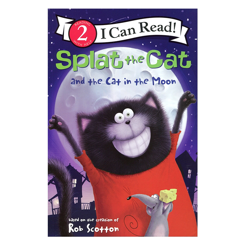 啪嗒猫系列英文原版平装Splat the Cat and the Cat in the Moon原版漫画书英文绘本
