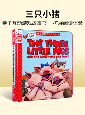 正版儿童英文原版绘本书 学乐边玩边读系列The Three Little Pigs三只小猪 学乐角色扮演互动书 幼儿原版英语绘本书