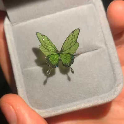 薄荷曼波风立体蝴蝶戒指女2025新款小众设计指环轻奢高级感食指戒