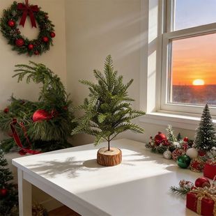 圣诞节氛围感装饰品ins风迷你圣诞树摆件假花客厅布置节日仿真花