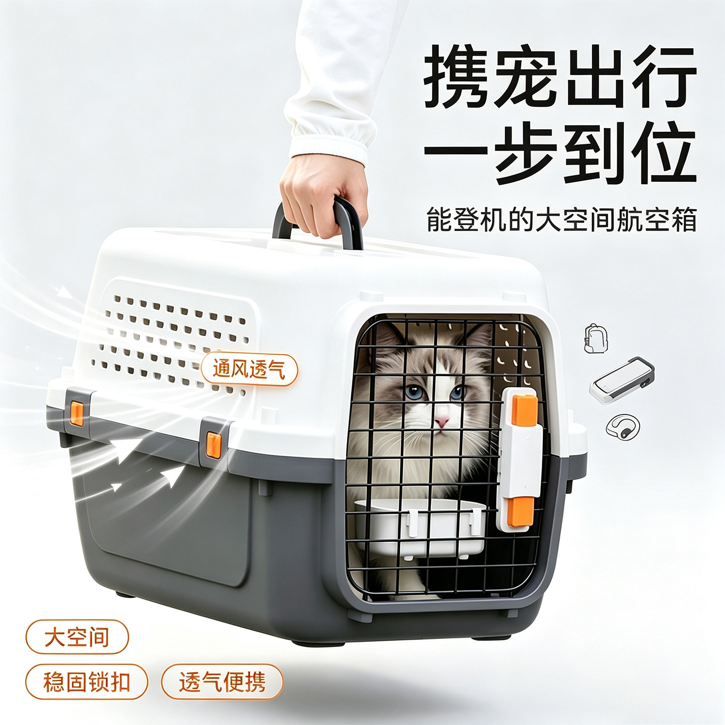 猫狗宠物航空箱大容量通风托运
