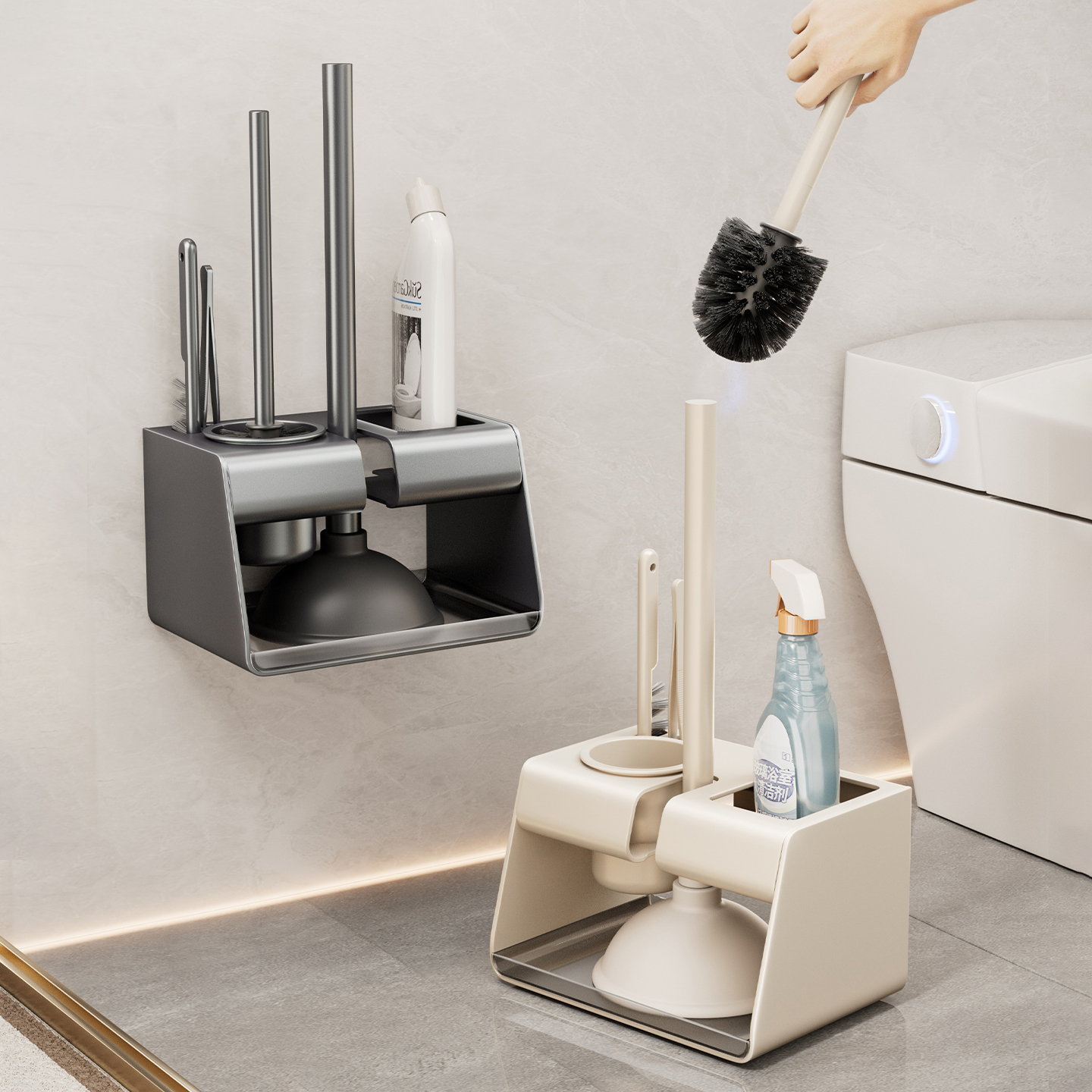 卫生间家用无死角马桶刷置物架