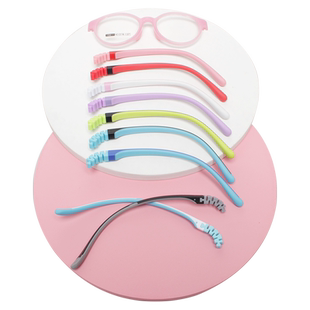 硅胶儿童眼镜腿配件一对通用加长卡扣式学生小孩眼睛框架防滑镜腿