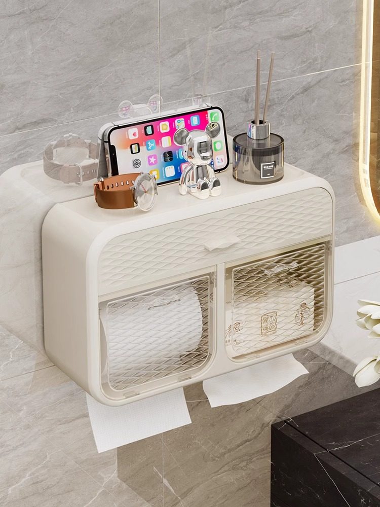 厕所纸巾盒置物架抽纸卫生卷纸壁挂式防水免打孔卫生间厕纸盒,家庭/个人清洁工具,卷纸器/纸巾架,淘宝优惠券,粉丝福利购,淘宝优惠卷