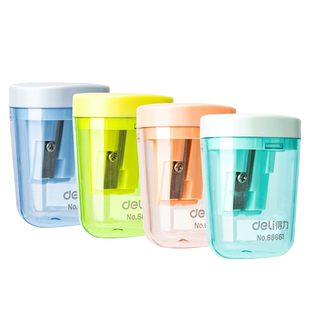 得力卷笔刀削笔器儿童小学生家用铅笔削笔刀便携式可爱糖果色金属小号随身简约幼儿园办公小型素描彩铅转笔刀