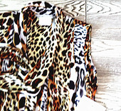 裙时尚 大喇叭两件套套装 气派 欧美外贸原单豹纹雪纺无袖 女夏装