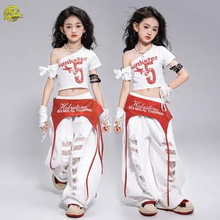 女团甜酷露脐上衣舞台走秀服韩舞打歌舞演出服 女童jazz爵士舞服装