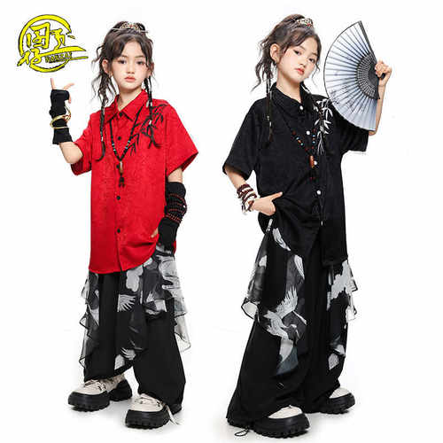 儿童中国风街舞爵士舞表演服